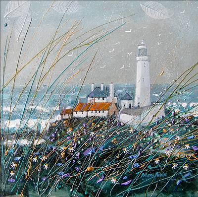 DEBORAH PHILLIPS - stormy sea at st mary's light